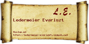Ledermeier Evariszt névjegykártya